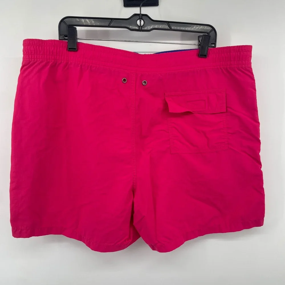Polo Ralph Lauren Swim Trunks Men XL Pink Blue Pony Logo Mesh Lined Board Shorts